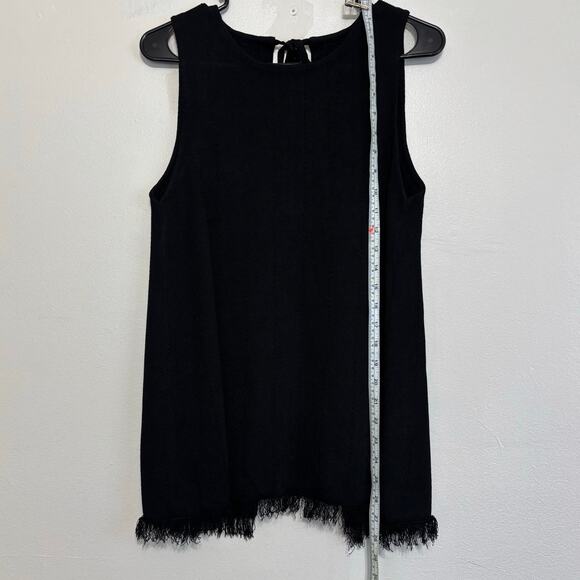 Rachel Roy Collection Black Tie Front Fringe Hem Vest Size Med/Large - Picture 4 of 10